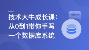 技术大牛成长课,从0到1带你手写一个数据库系统